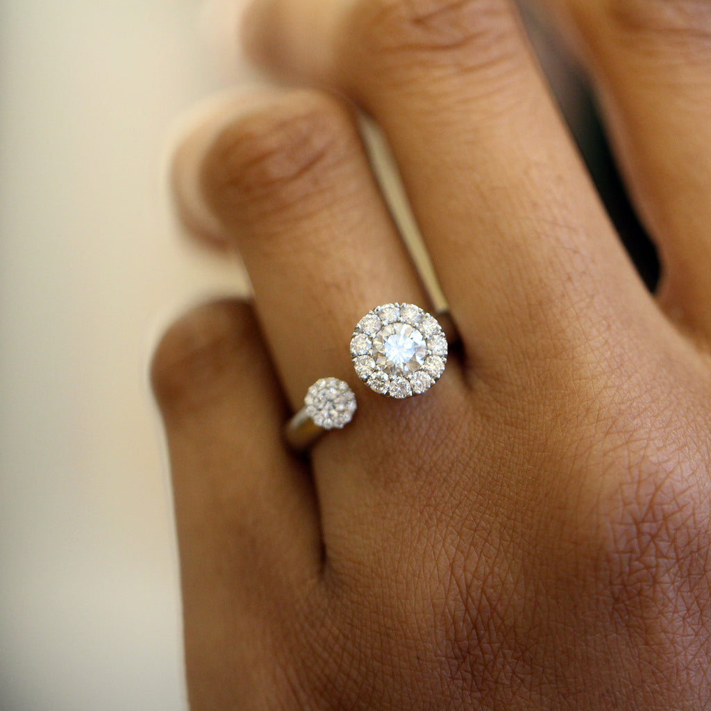 Andrew Geoghegan - Platinum Diamond Satellite alternative engagement Ring - DESIGNYARD contemporary jewellery Dublin Ireland.