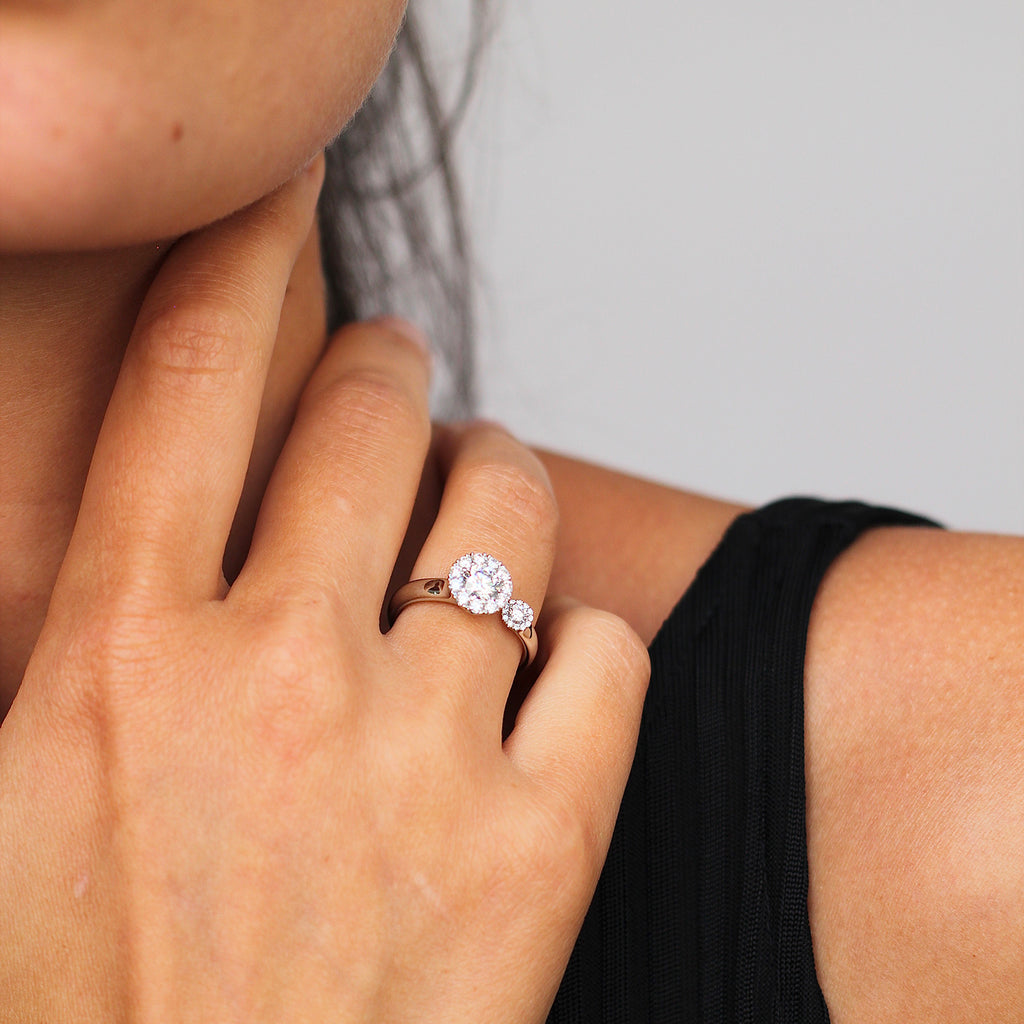Andrew Geoghegan - Platinum Diamond Satellite alternative engagement Ring - DESIGNYARD contemporary jewellery Dublin Ireland.