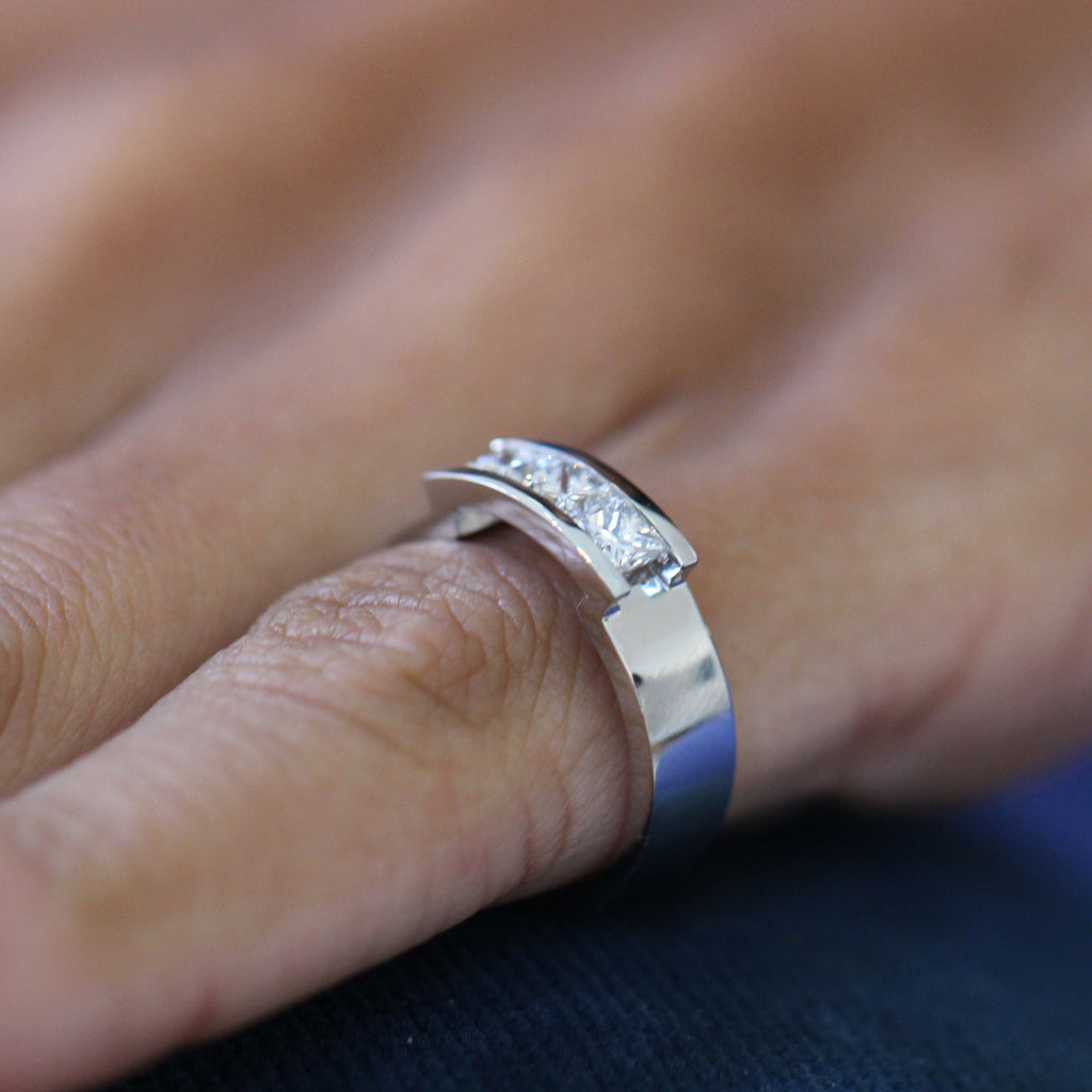 Andrew Geoghegan - Platinum Suspension Engagement Ring - DESIGNYARD contemporary jewellery, Dublin Ireland.