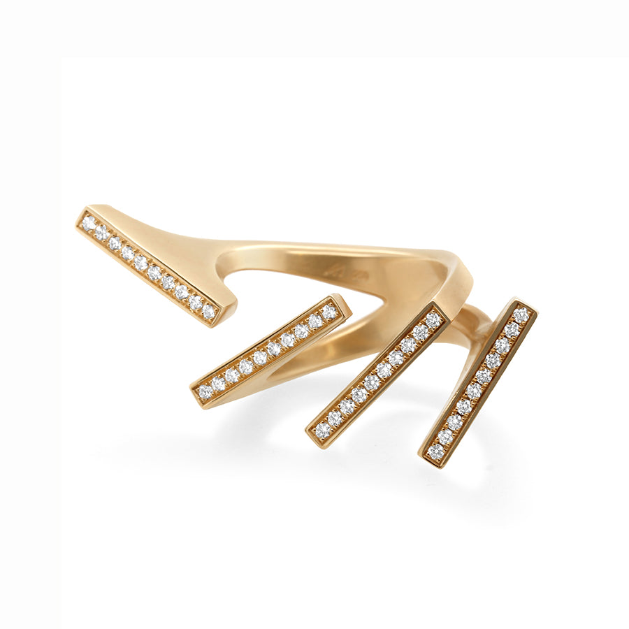 Angela Hubel - 18k Rose Gold Domino Diamond Ring - DESIGNYARD, Dublin Ireland.