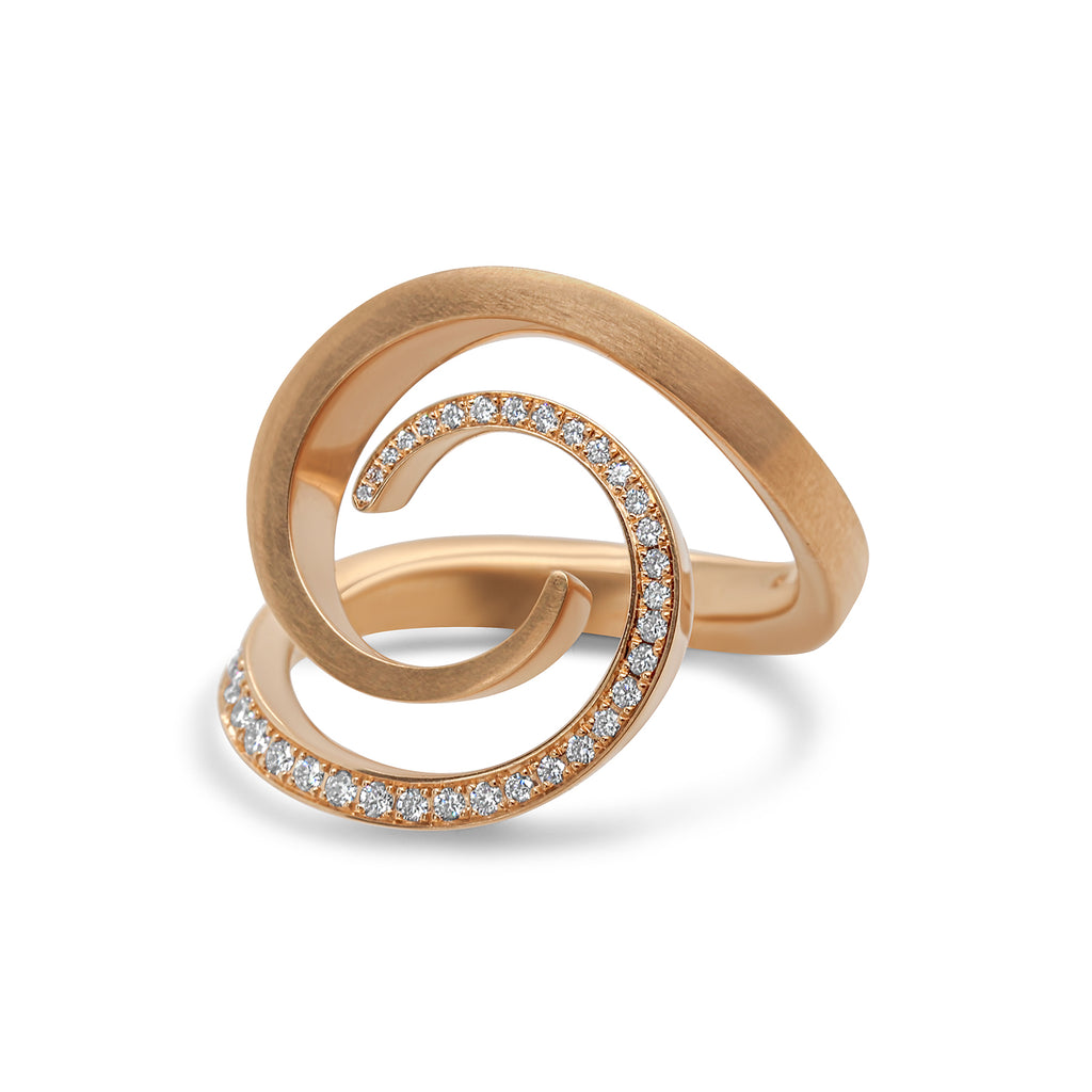 Photograph 3 of Angela Hubel's Contemporary 18k Rose Gold Windrose Diamond Statement Ring. Available on DESIGNYARD.com No 1 for Contemporary Jewellery Dublin, Ireland. Free Worldwide Shipping with DHL.