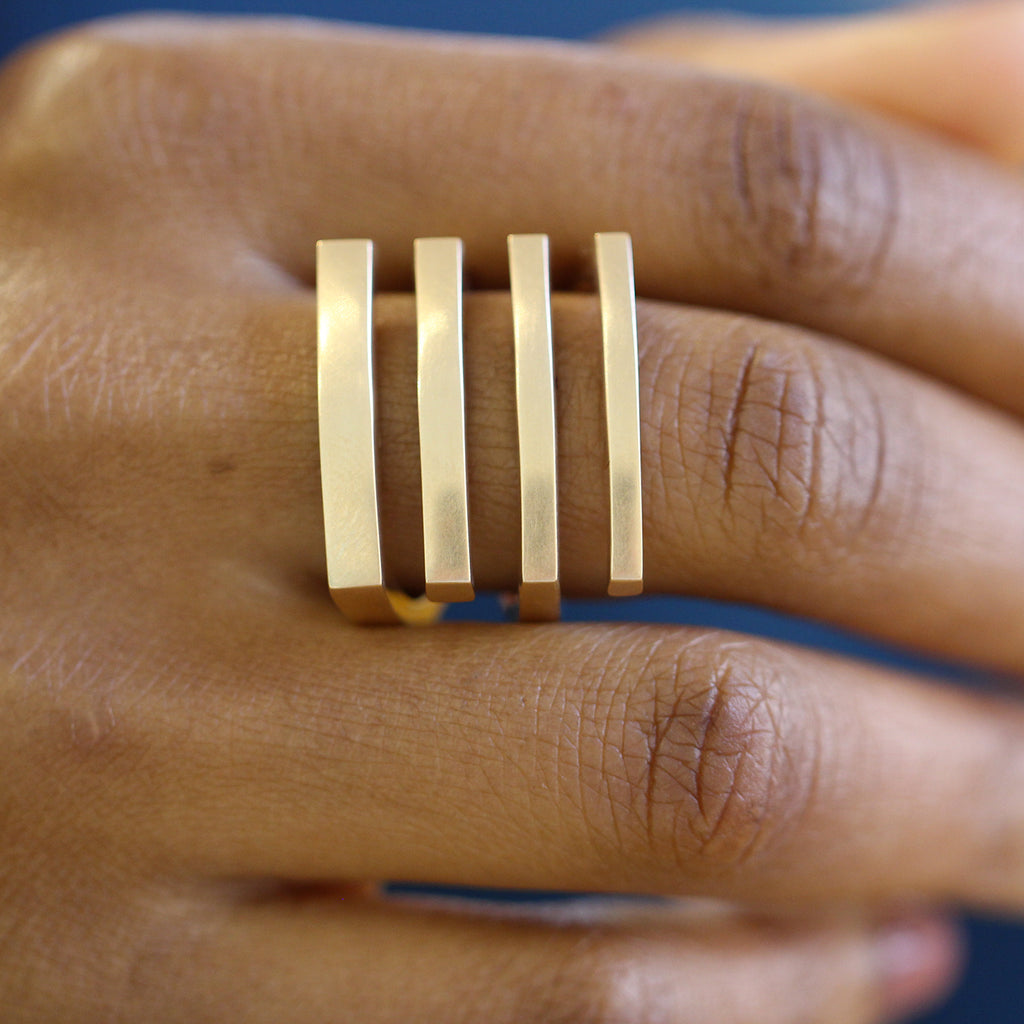 Photograph 4 of Angela Hubel's Contemporary 18k Rose Gold Zebra statement Ring. Available on DESIGNYARD.com and in our Jewelry Shop Dublin, Ireland. Free Worldwide Shipping with DHL.