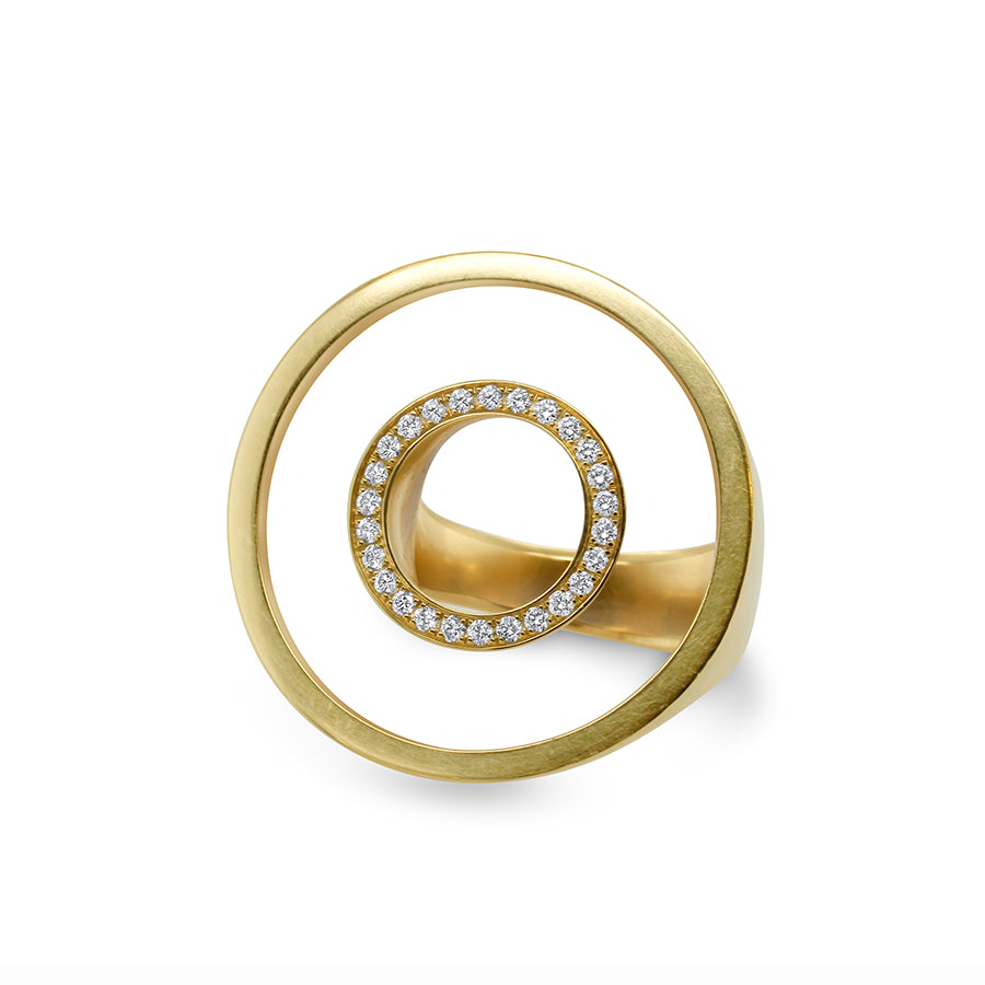 Angela Hubel - 18k Yellow Gold Sunshine Diamond Ring - DESIGNYARD, Dublin Ireland.