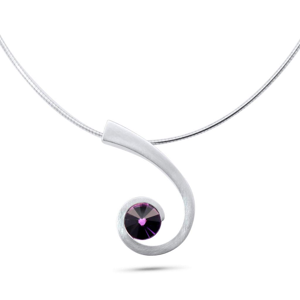 Photograph 1 of Angela Hubel's Sterling Silver Laguna Amethyst statement Necklace. Available on DESIGNYARD.com and in our Jewellery Shop Dublin, Ireland. Free Worldwide Shipping with DHL.