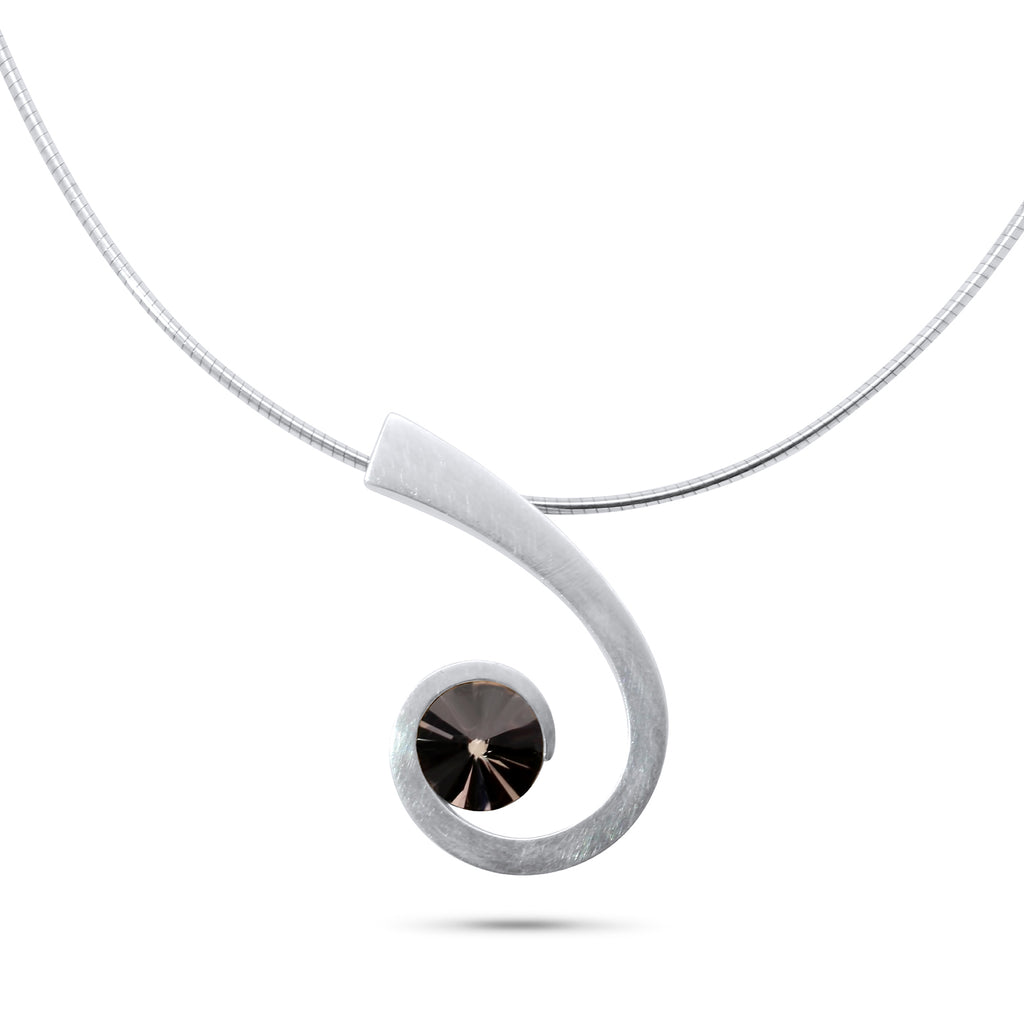Photograph 1 of Angela Hubel's Sterling Silver Laguna Smokey Quartz Necklace. Available on DESIGNYARD.com and in our Jewelry Store Dublin, Ireland. Free Worldwide Shipping with DHL.