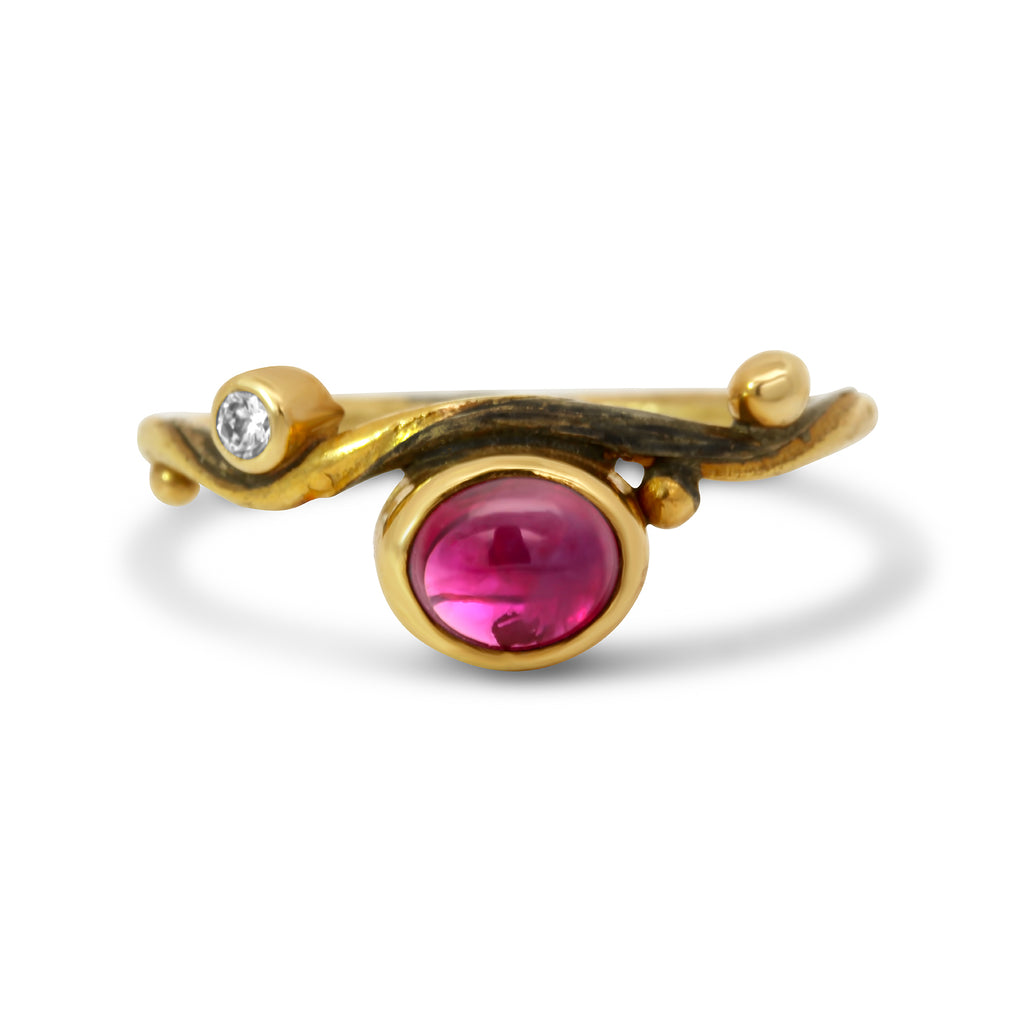 Josephine Bergsøe - 18k 22k 24k Silver Pink Sapphire Seafire Ring - DESIGNYARD, Dublin Ireland.