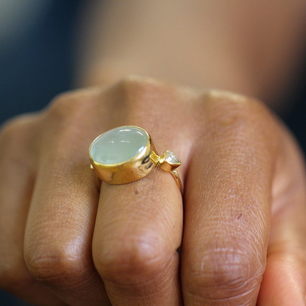 Josephine Bergsøe - 18k 22k Yellow Gold Beryl Rose Cut Diamond Ring - DESIGNYARD, Dublin Ireland.