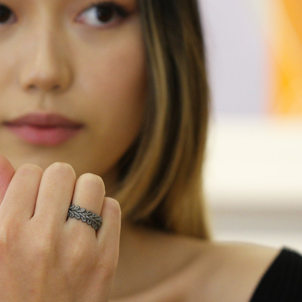 Brigitte Adolph - Sterling Silver Black Rhodium Bordure Ring - DESIGNYARD, Dublin Ireland.