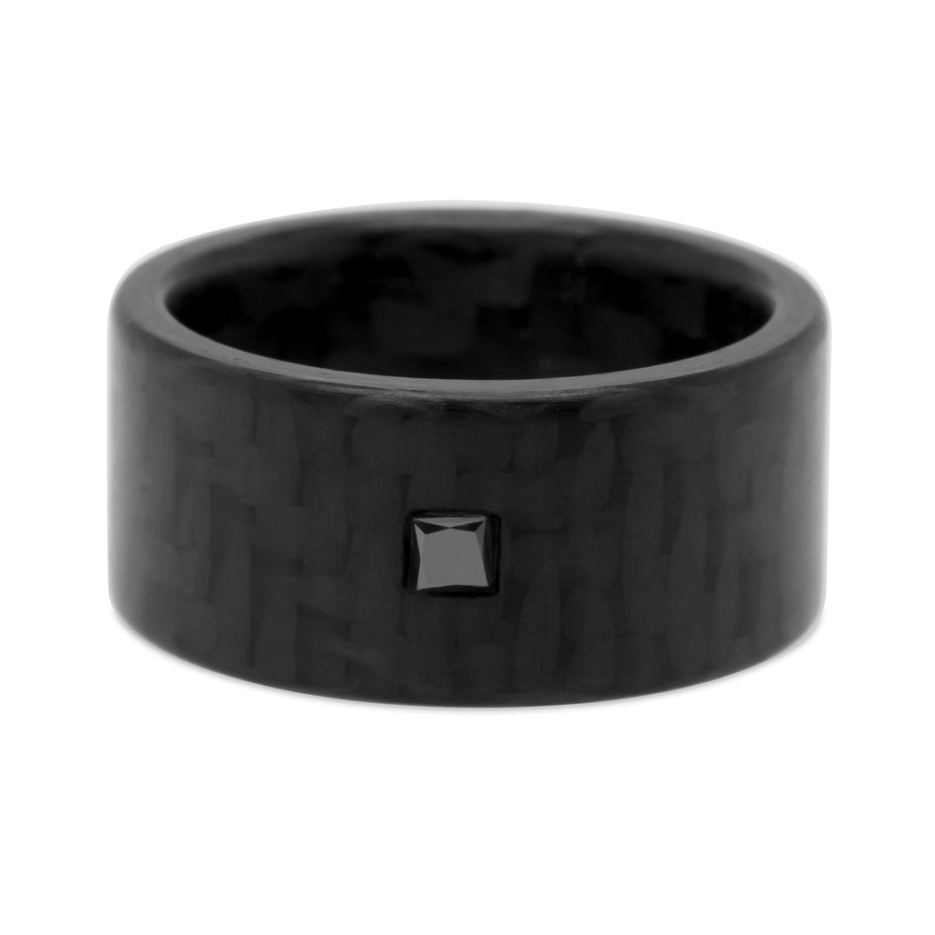 Anne Cohen C6 - Carbon Black Princess Diamond Ring - DESIGNYARD, Dublin Ireland.