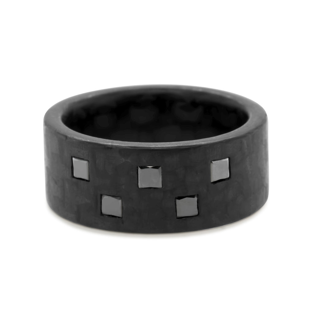 Anne Cohen C6 - Carbon Diamond Black Quintet Ring - DESIGNYARD, Dublin Ireland.