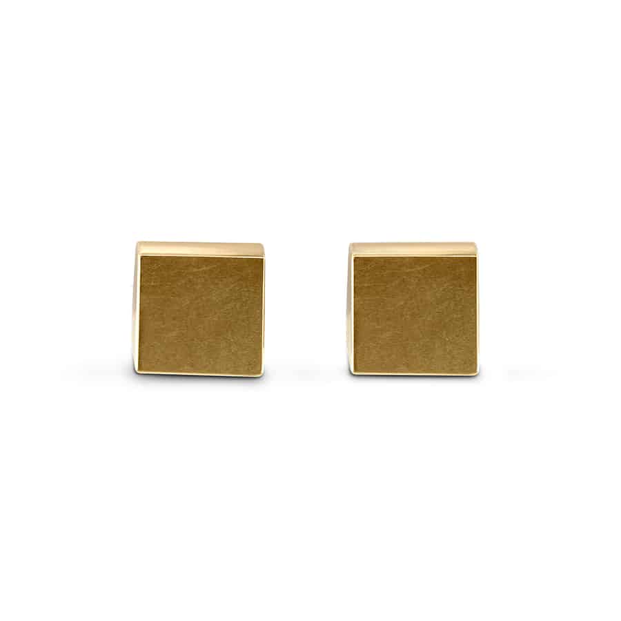 Cardillac - 14k Yellow Gold Cubed Earrings - DESIGNYARD, Dublin Ireland.