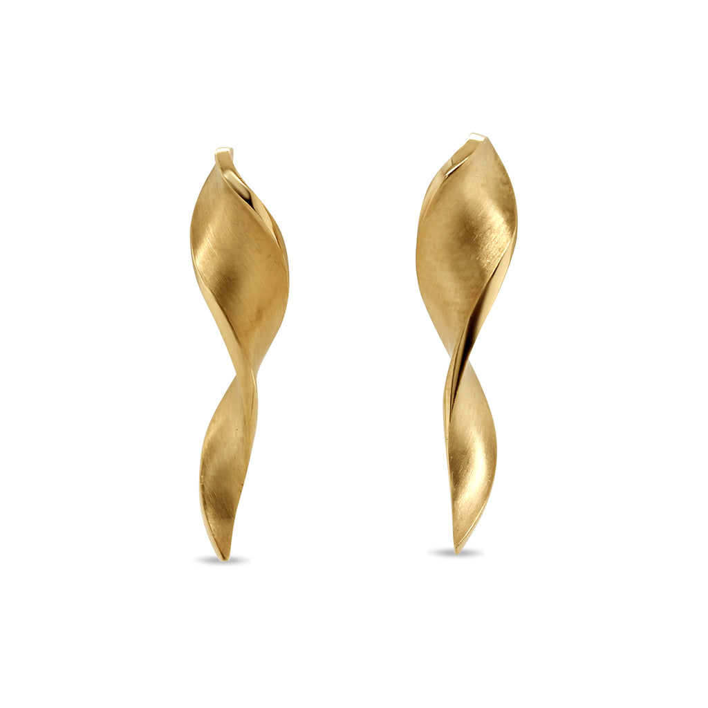 Cardillac - 14k Yellow Gold Helter Skelter Earrings - DESIGNYARD, Dublin Ireland.