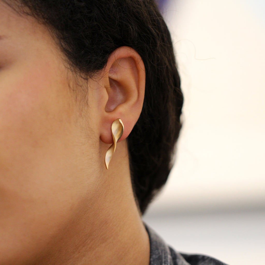 Cardillac - 14k Yellow Gold Helter Skelter Earrings - DESIGNYARD, Dublin Ireland.