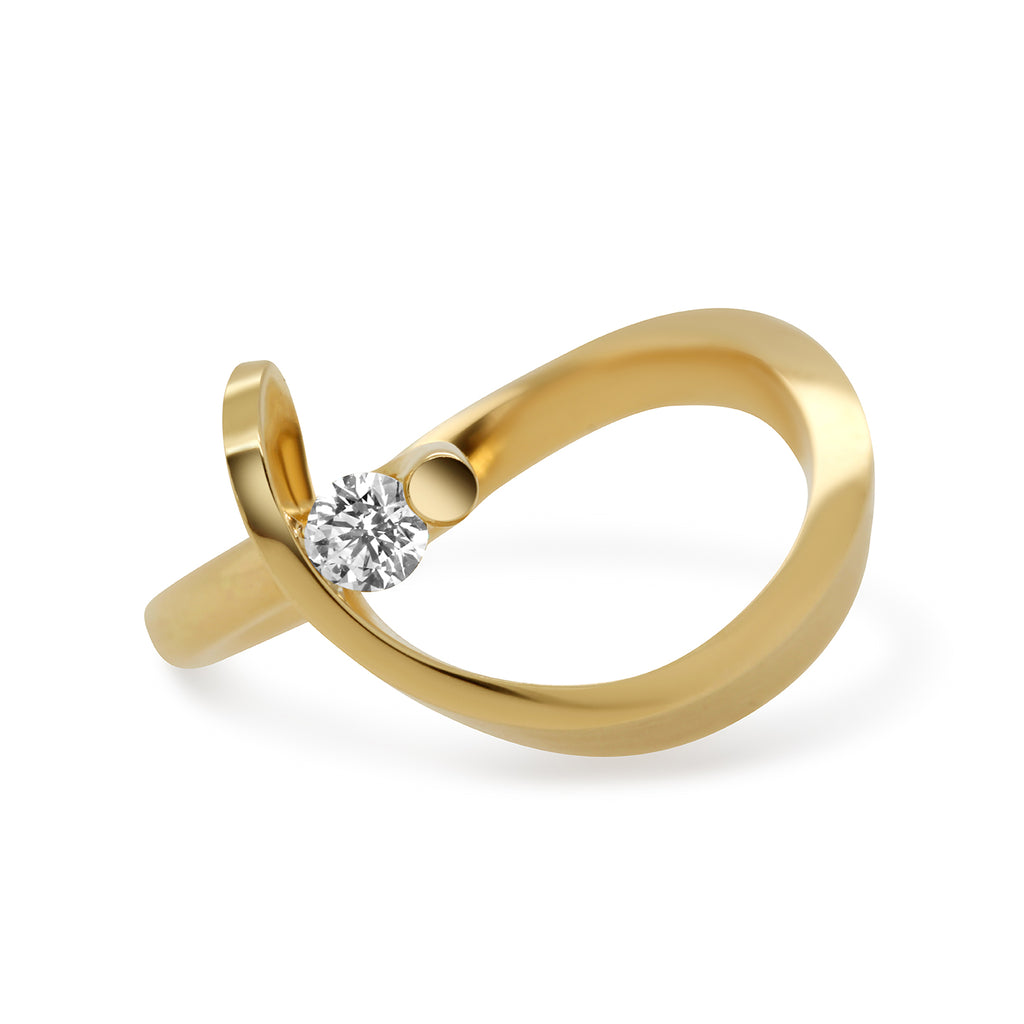 Cardillac - 14k Yellow Gold Whirl Diamond Ring - DESIGNYARD, Dublin Ireland.