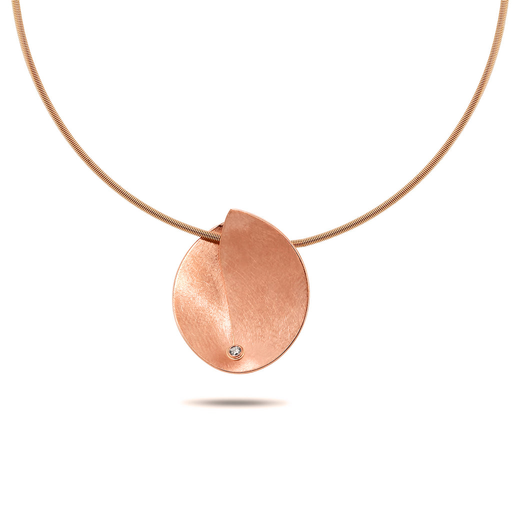Photograph 1 of Cardillac's Contemporary 18k Rose Gold Abalone Diamond Statement Necklace. Available on DESIGNYARD.com and in our Jewellery Shop Dublin, Ireland. Free Worldwide Shipping with DHL.