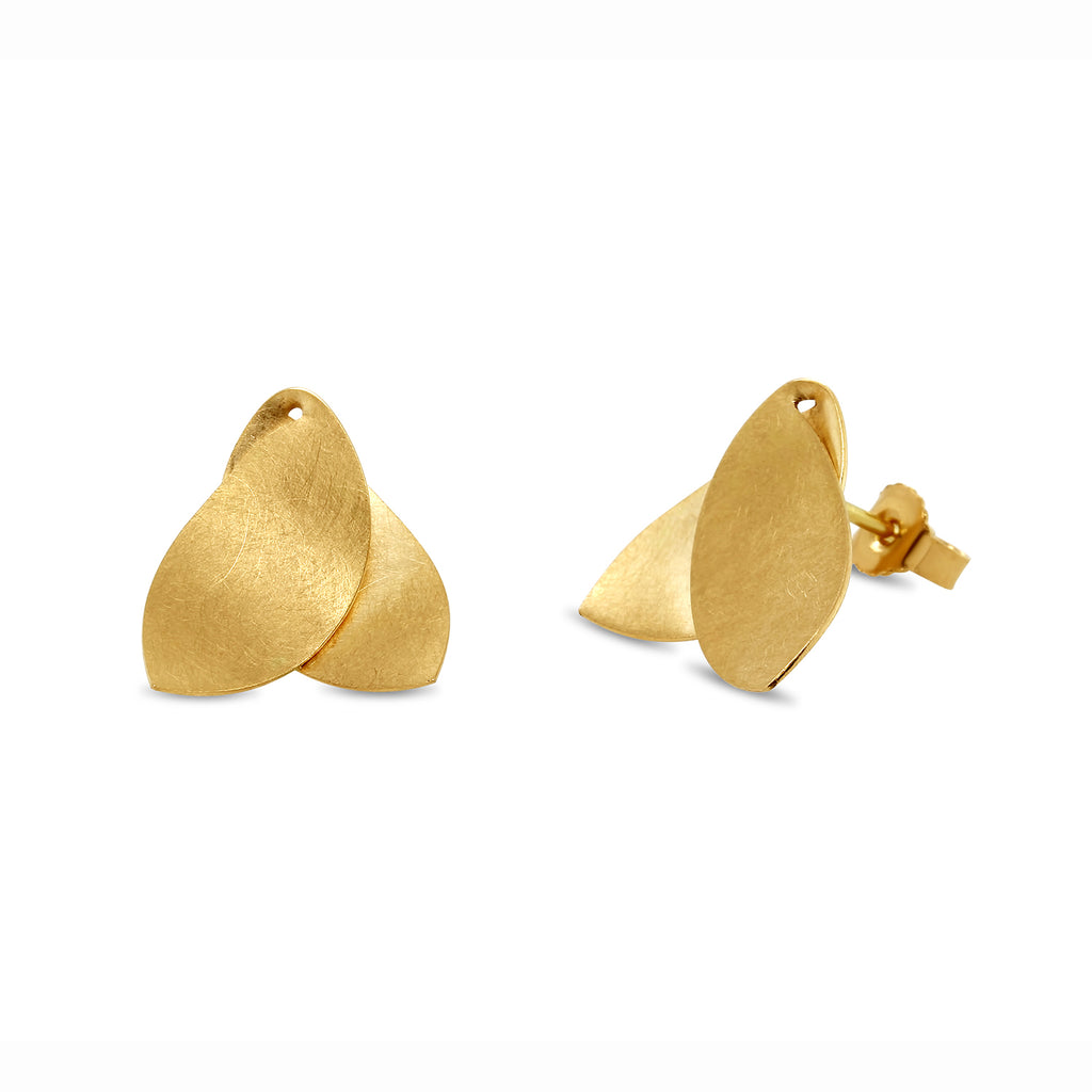 Photograph 1 of Cardillac's Contemporary 18k Yellow Gold Leaves Earrings. Available on DESIGNYARD.com and in our Jewellery Shop Dublin, Ireland. Free Worldwide Shipping with DHL.