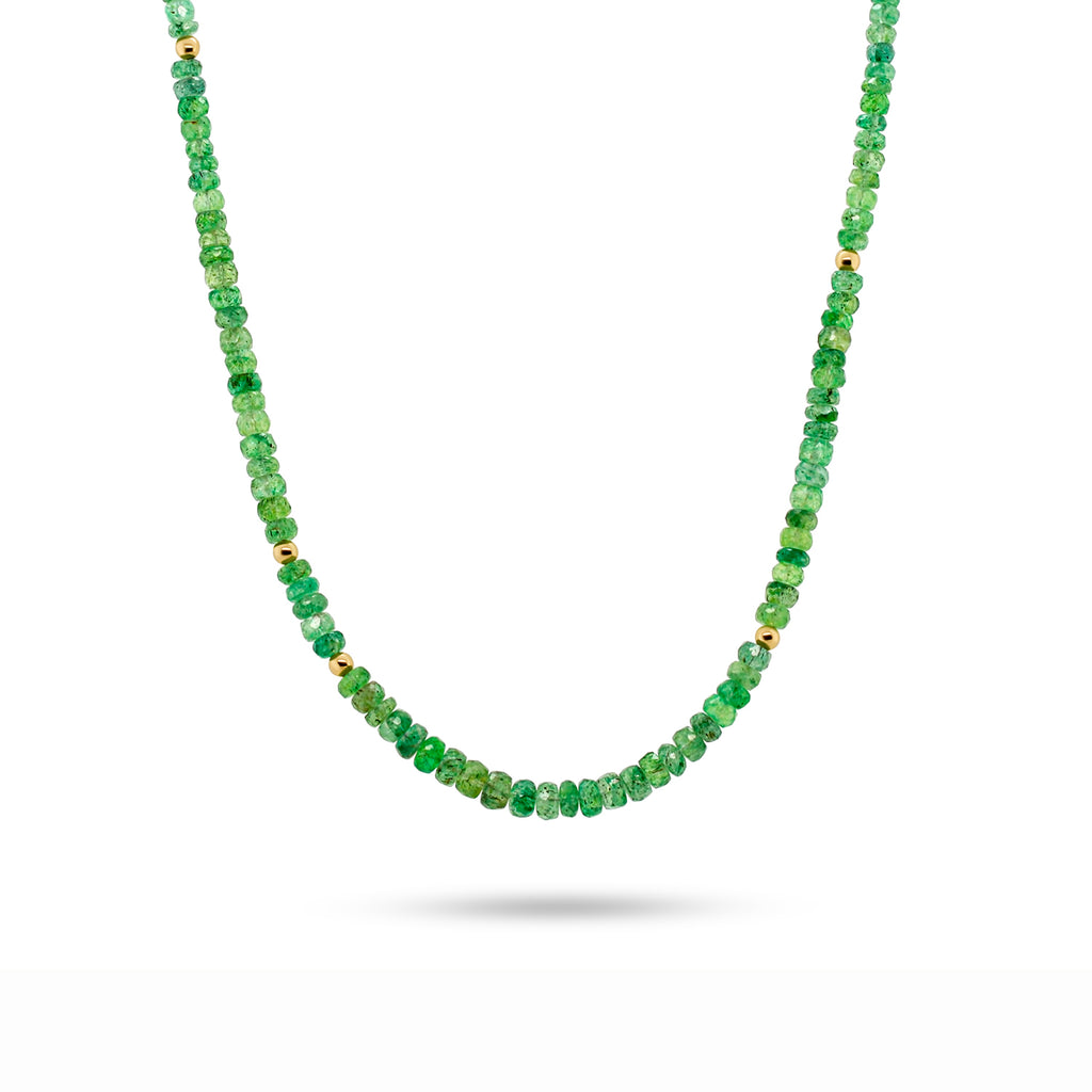 Cassie McCann - 18k Yellow Gold Zambian Emerald Necklace - DESIGNYARD, Dublin Ireland.