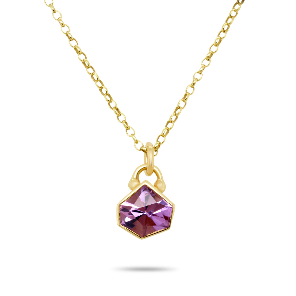 Cassie McCann - 9k Yellow Gold 21st Century Cut Amethyst Pendant - DESIGNYARD, Dublin Ireland.