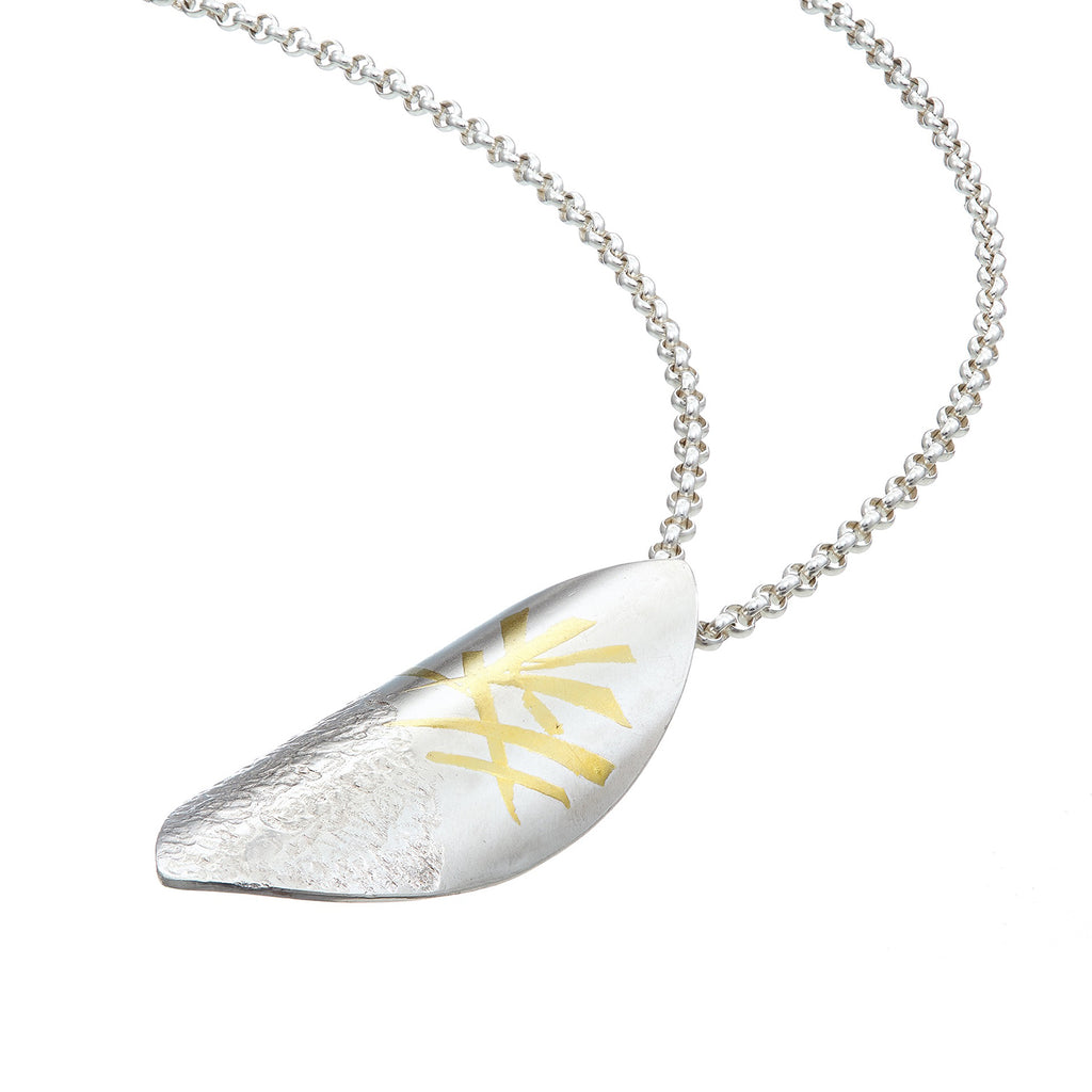 Cassie McCann irish design irish made Sterling Silver Shelly Banks Pendant DESIGNYARD number 1 for contemporary jewellery Dublin Ireland.