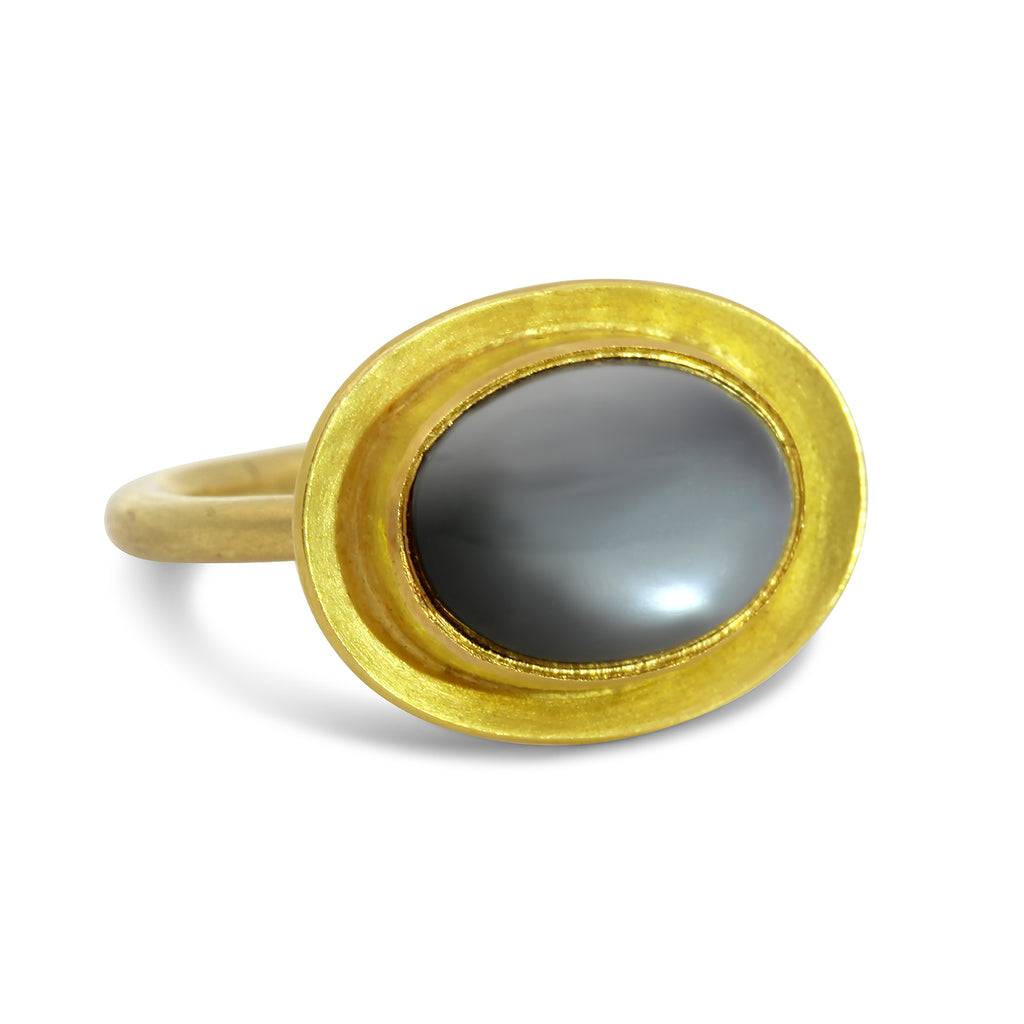 Catherine Mannheim - 18k Yellow Gold Moonstone Ring - DESIGNYARD, Dublin Ireland.
