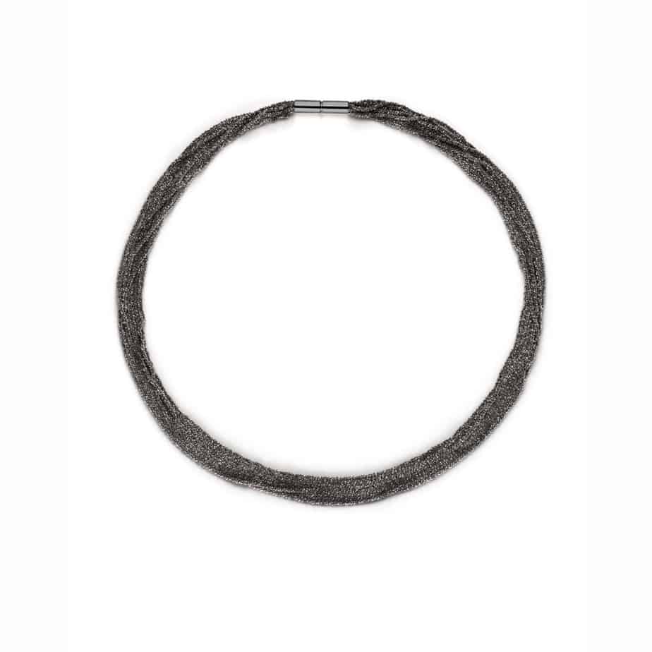 Colier Riselant Contemporary Sterling Silver Black Shine Necklace - by Claudia Milic ...