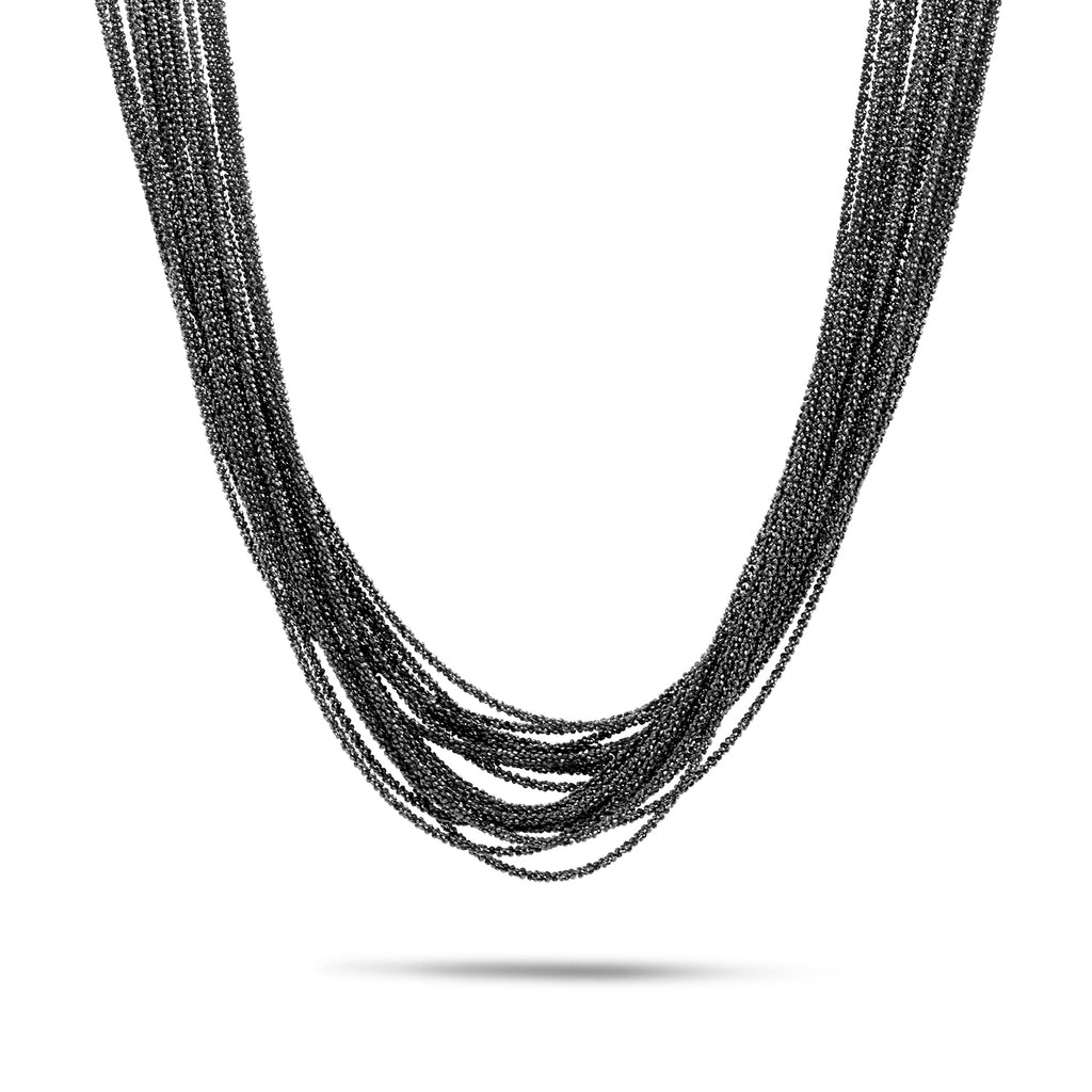 Photograph 1 of Claudia Milic's Contemporary Sterling Silver Shine Black Collier Necklace. Available on DESIGNYARD.com and in our Jewellery Store Dublin, Ireland. Free Worldwide Shipping with DHL.