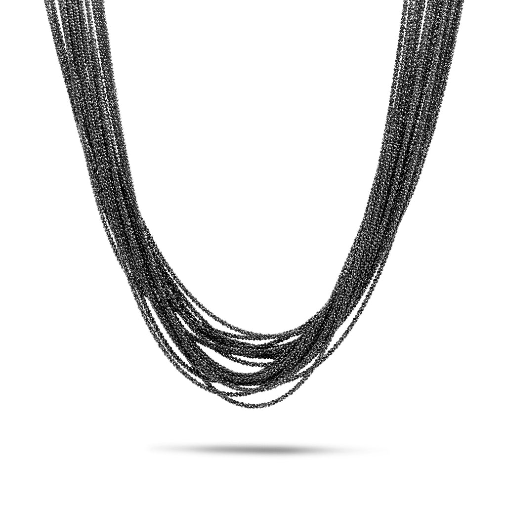 Claudia Milic - Sterling Silver Shine Black Collier Necklace - DESIGNYARD, Dublin Ireland.