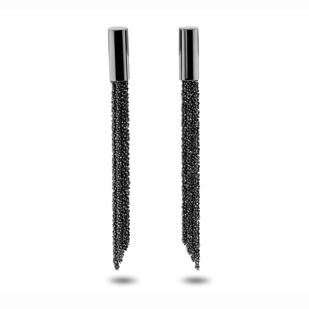 Photograph 1 of Claudia Milic's Contemporary Sterling Silver Black Shine Drop Earrings. Available on DESIGNYARD.com and in store Dublin, Ireland. Free Worldwide Shipping with DHL.
