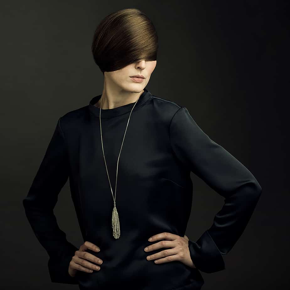 Photograph 2 of Claudia Milic's Contemporary Sterling Silver Big Feather Necklace. Available on DESIGNYARD.com and in our jewellery shop Dublin, Ireland. Free Worldwide Shipping with DHL.