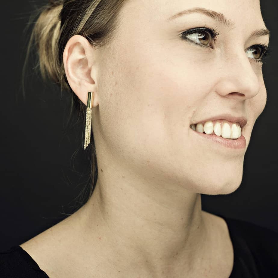 Claudia Milic - Sterling Silver Gold Shine Short Earrings - DESIGNYARD, Dublin Ireland.