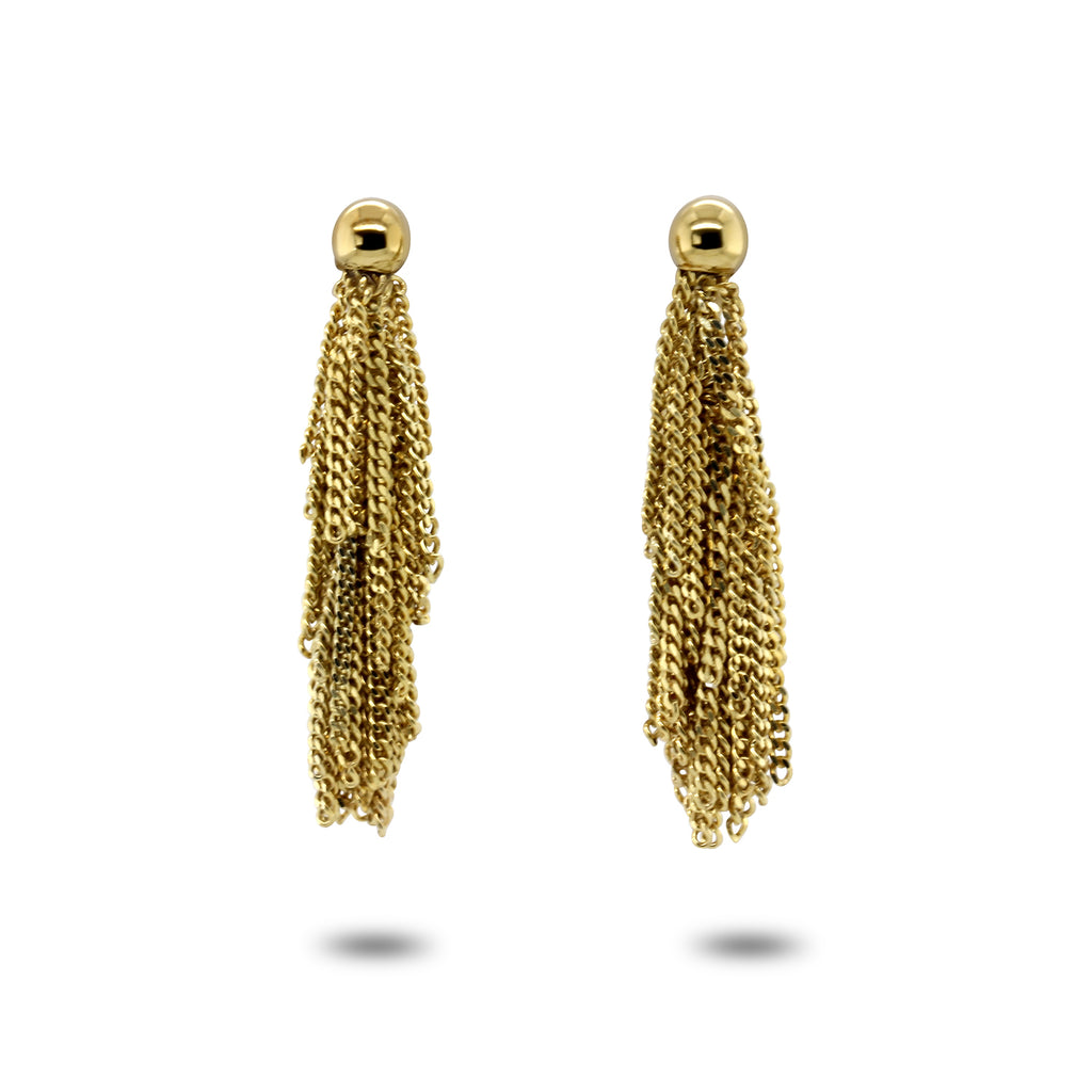 Photograph 1 of Claudia Milic's Contemporary Sterling Silver Gold Siara Short Drop Earrings. Available on DESIGNYARD.com and in our jewelry store Dublin, Ireland. Free Worldwide Shipping with DHL.