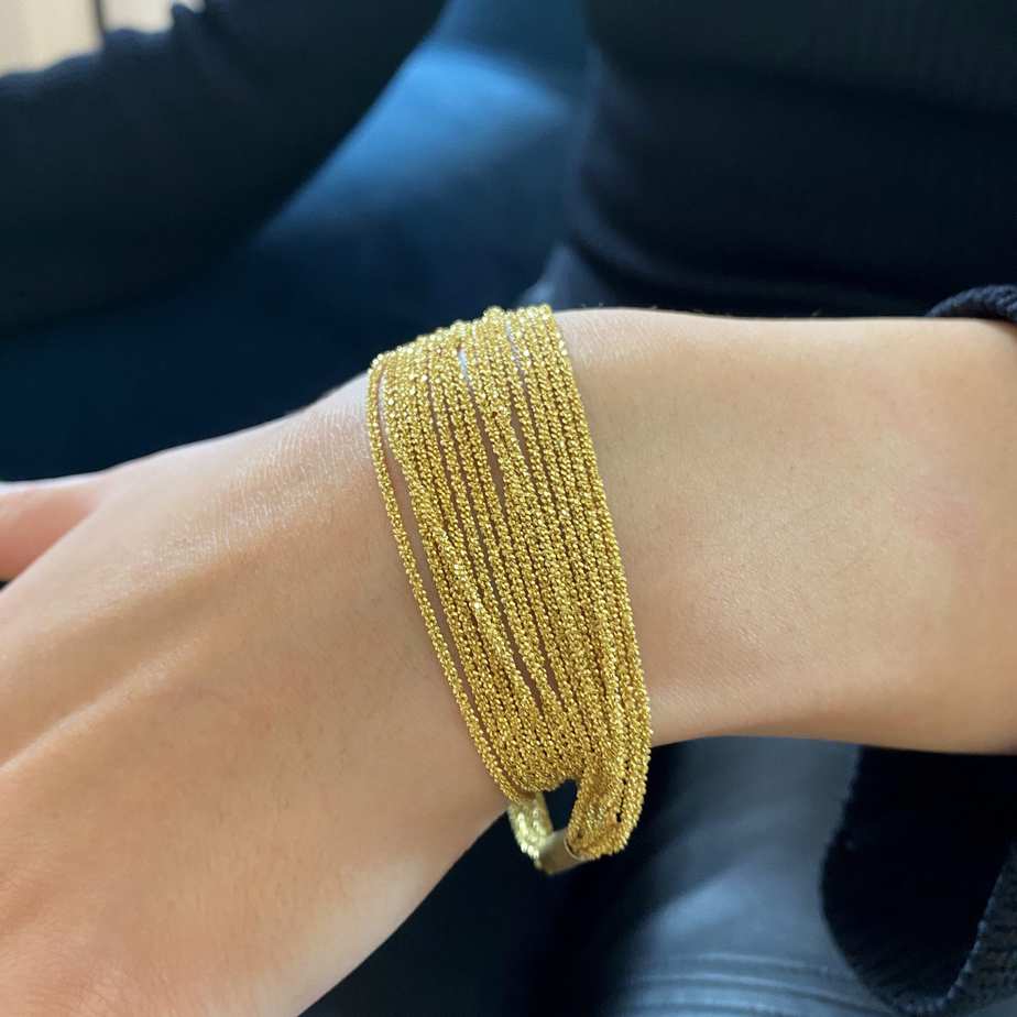 Claudia Milic's Contemporary Sterling Silver Gold Shine Bracelet