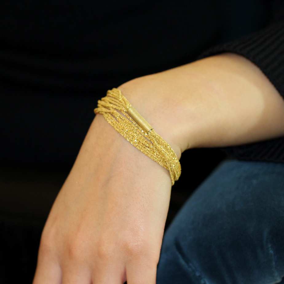 Claudia Milic - Sterling Silver Gold Shine Bracelet - DESIGNYARD, Dublin Ireland.