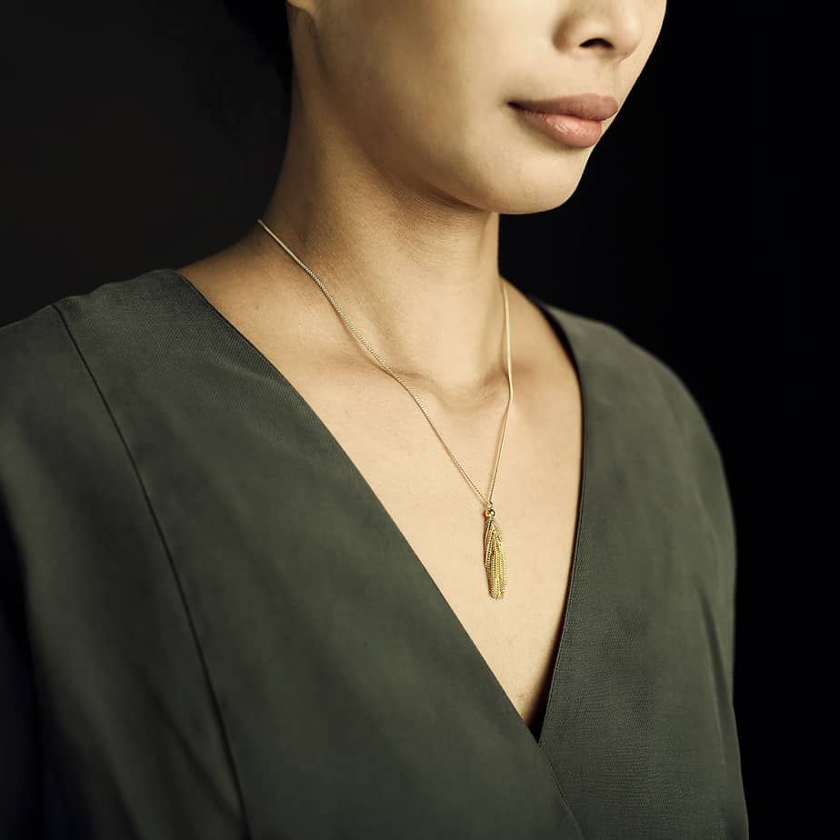 Claudia Milic - Sterling Silver Yellow Gold Tassel Collier - DESIGNYARD, Dublin Ireland.