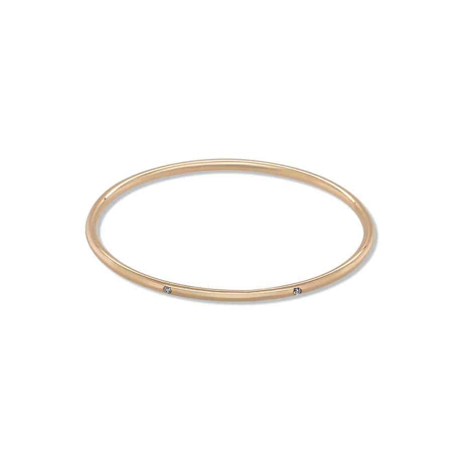 Photograph 1 of Handmade 9k Rose Gold Round Six Diamond Bangle. Available on DESIGNYARD.com and in our Jewellery Shop Dublin, Ireland.