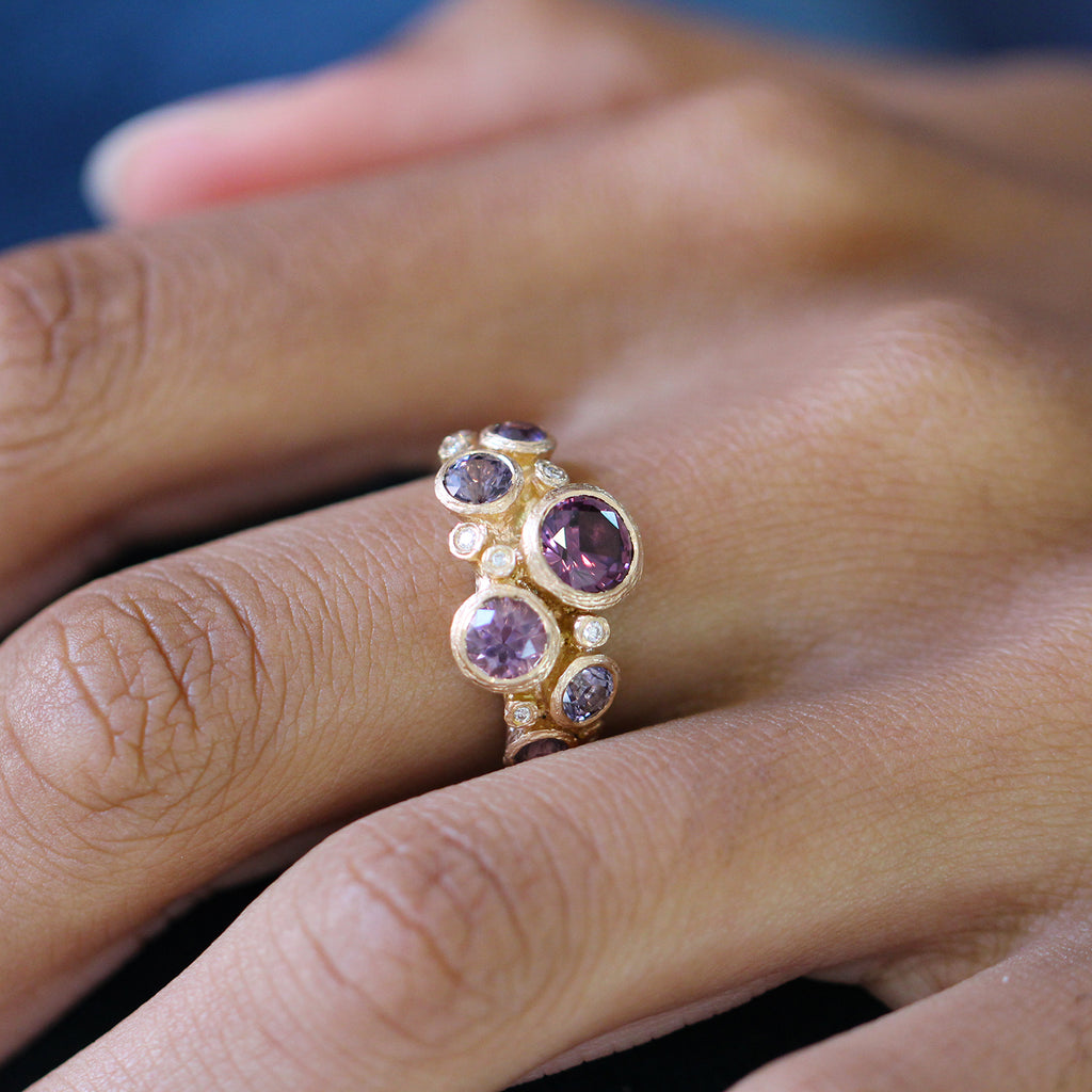 Photograph 2 of Diana Porter 18k Fair Trade Rose Gold Spinel Diamond Engagement Ring. Available on DESIGNYARD.com and in our Jewellery Shop Dublin, Ireland.