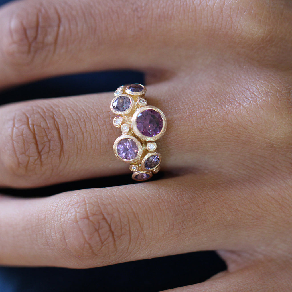 Photograph 3 of Diana Porter 18k Fair Trade Rose Gold Spinel Diamond Engagement Ring. Available on DESIGNYARD.com and in our Jewellery Shop Dublin, Ireland.