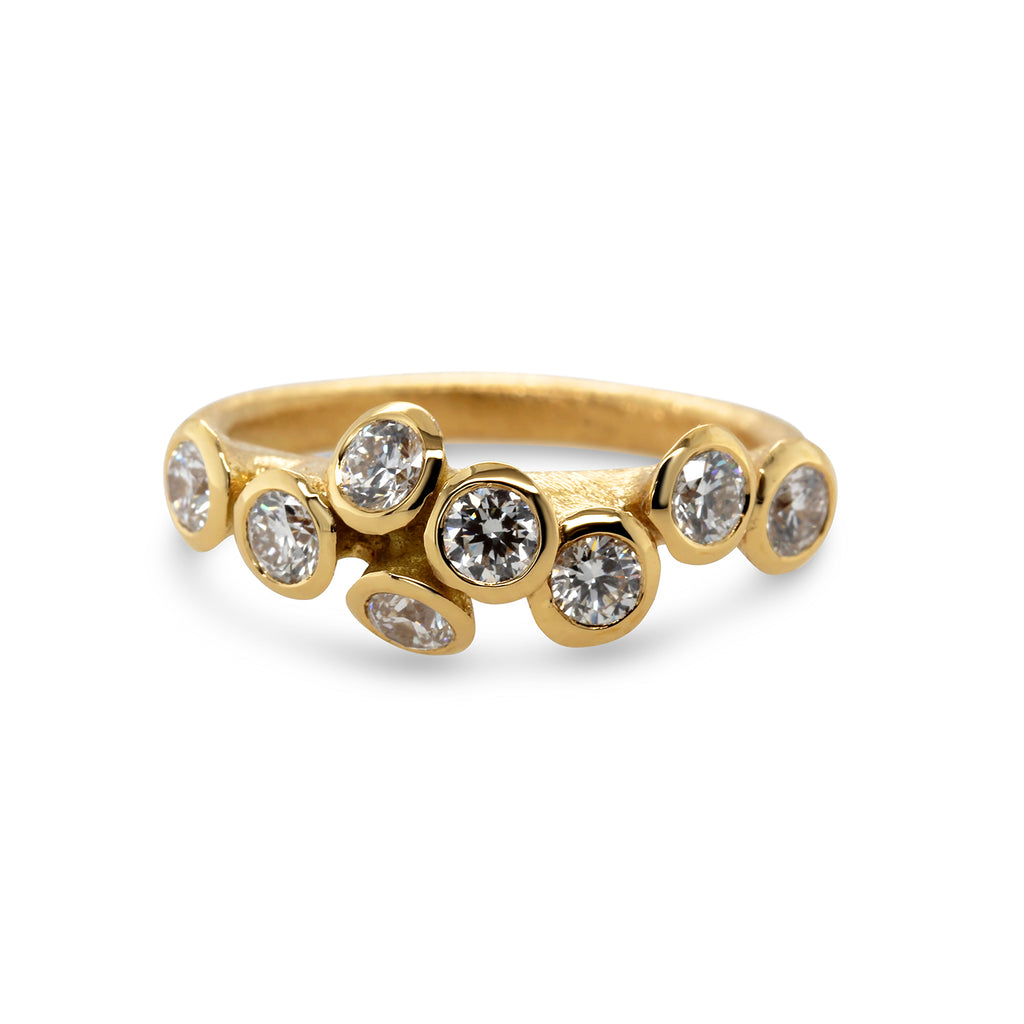 Diana Porter - 18k Yellow Fairtrade Gold 8 Diamond Ring - DESIGNYARD, Dublin Ireland.