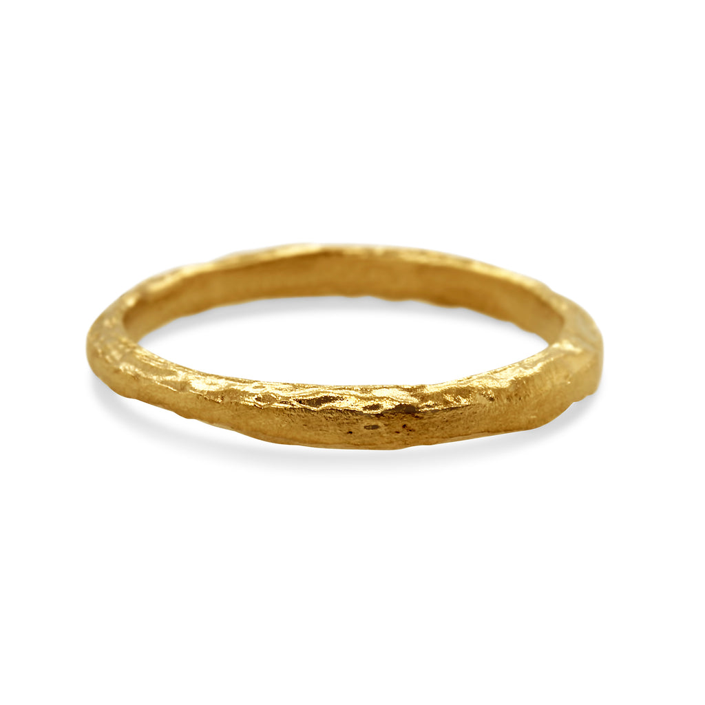 Diana Porter - 18k Fairtrade Yellow Gold Etched Wedding Ring - DESIGNYARD, Dublin Ireland.