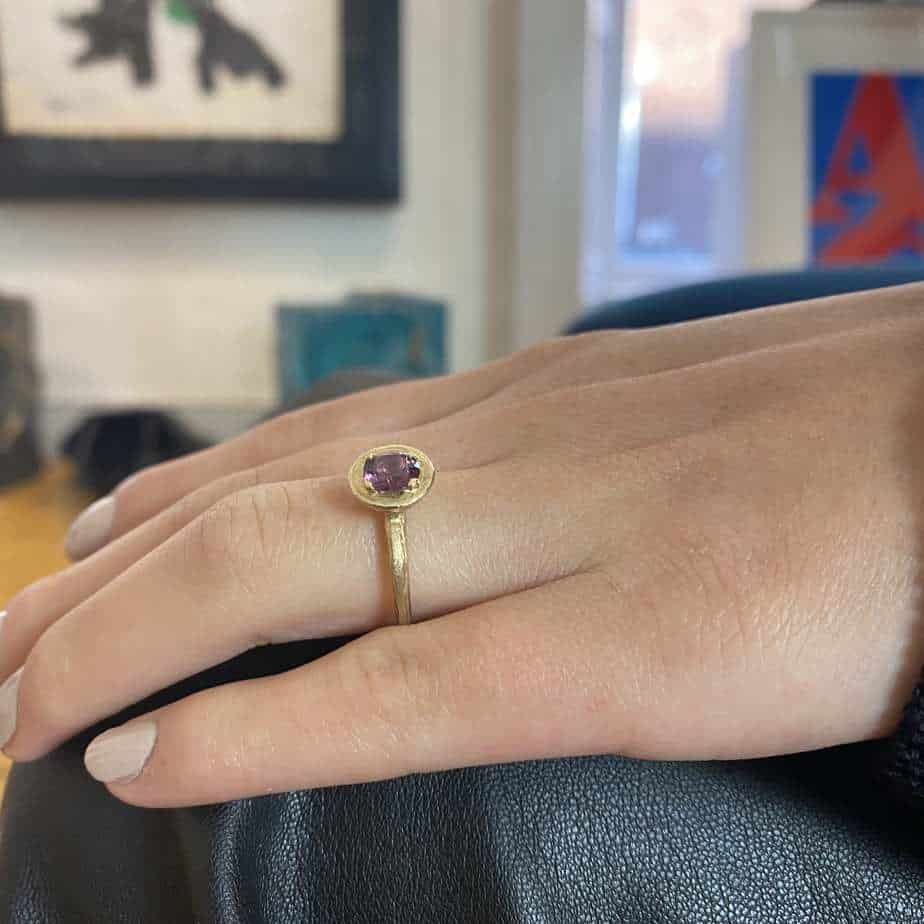 Diana Porter - 9k Fair Trade Yellow Gold Spinel Ring - DESIGNYARD, Dublin Ireland.