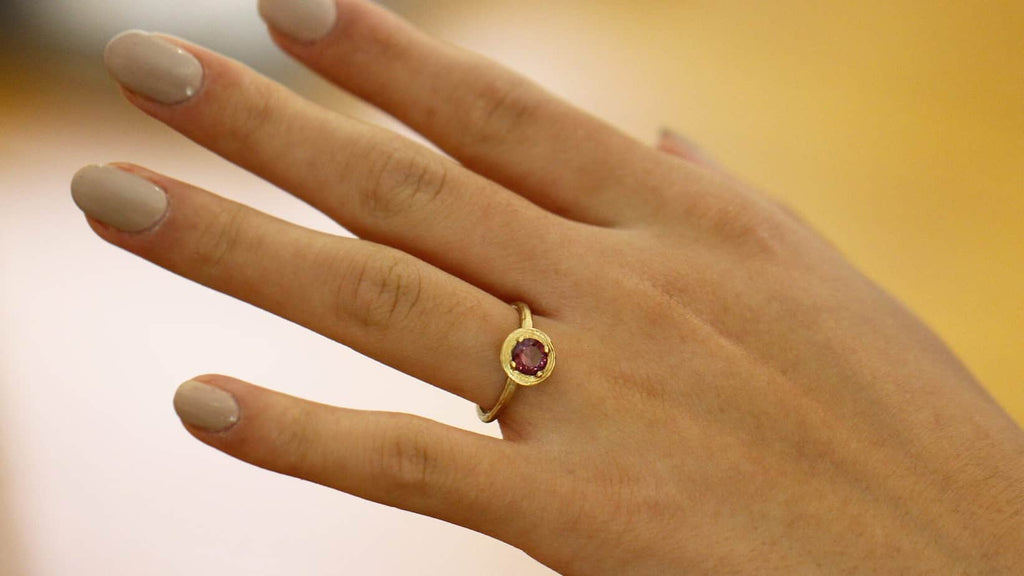 Diana Porter - 9k Fair Trade Yellow Gold Spinel Ring - DESIGNYARD, Dublin Ireland.