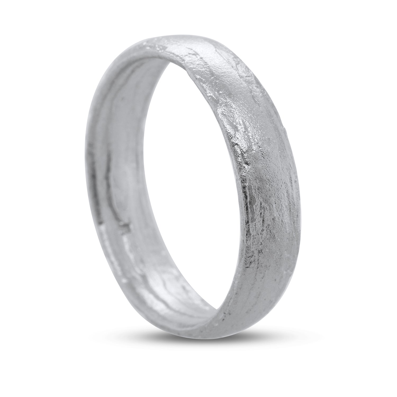 Diana Porter's Fairtrade White Gold Textured Mens Wedding Ring by Diana Porter DESIGNYARD