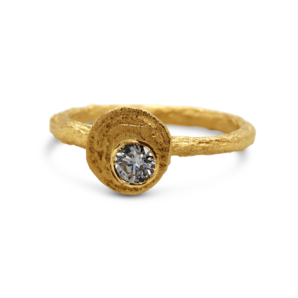 Diana Porter - 18k Fair Trade Yellow Gold Strata Diamond Ring - DESIGNYARD, Dublin Ireland.
