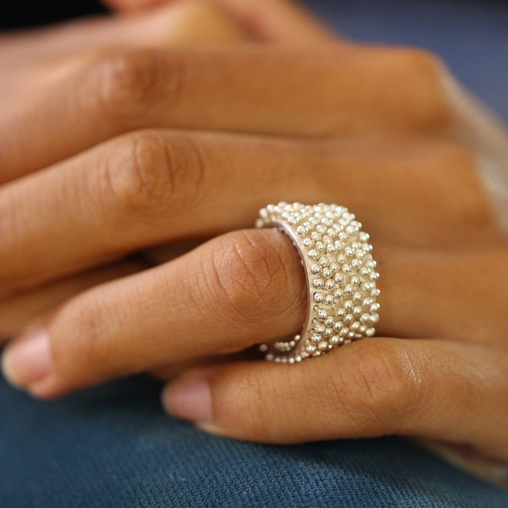 Erik Urbschat - Sterling Silver Hedgehog 7 Ring - DESIGNYARD, Dublin Ireland.