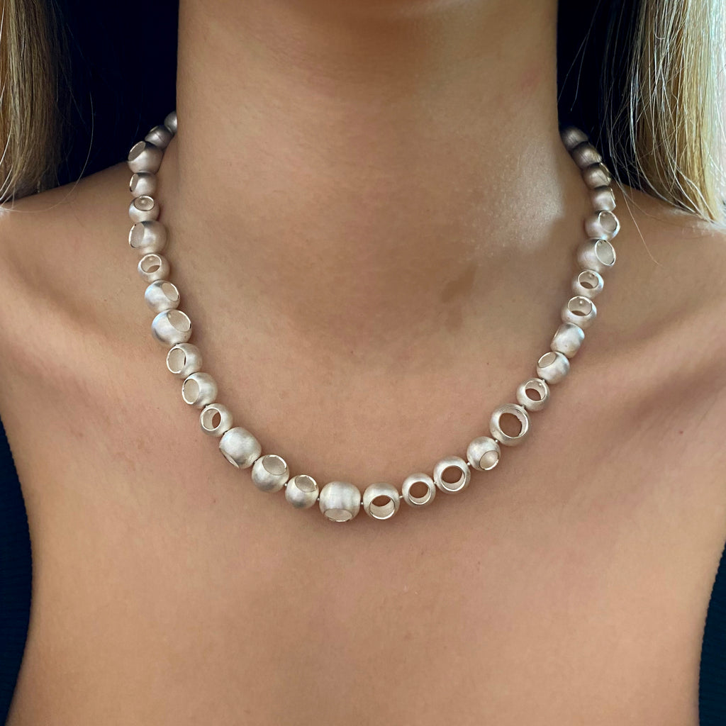 Photograph 2 of Erik Urbschat's Contemporary Sterling Silver Lupo Statement Necklace. Available on DESIGNYARD.com and in our Jewellery Shop Dublin, Ireland.