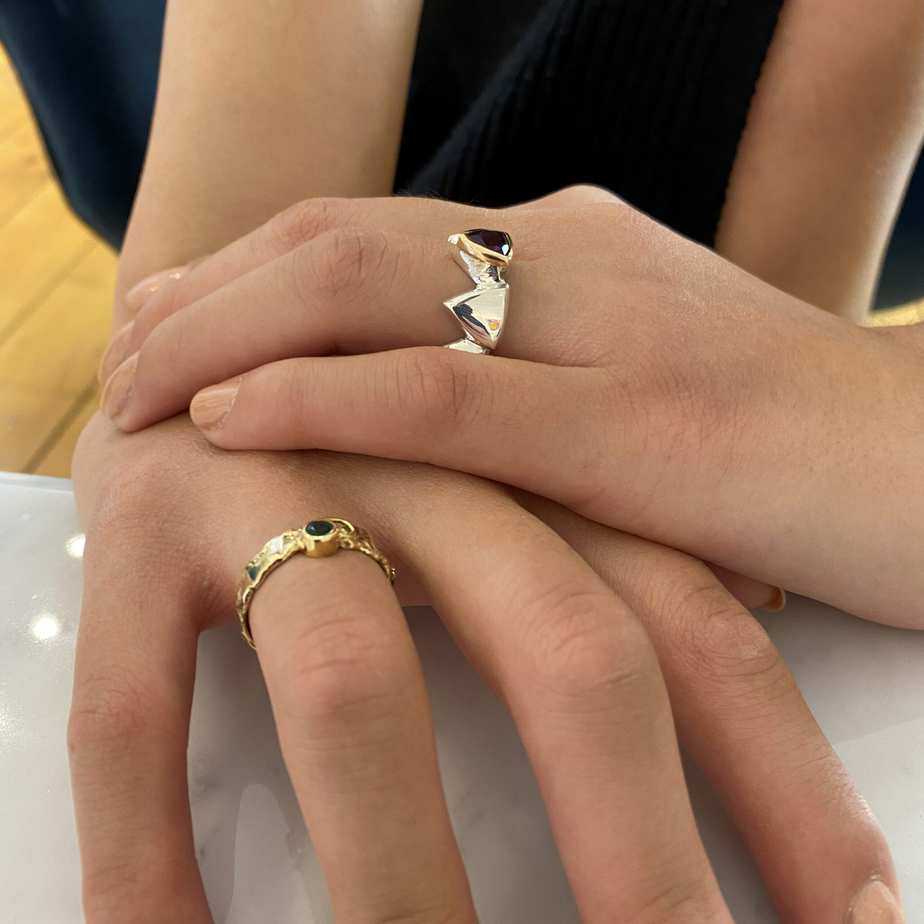Friederike Grace - 14k Yellow Gold Emerald Wilderness Ring - DESIGNYARD, Dublin Ireland.