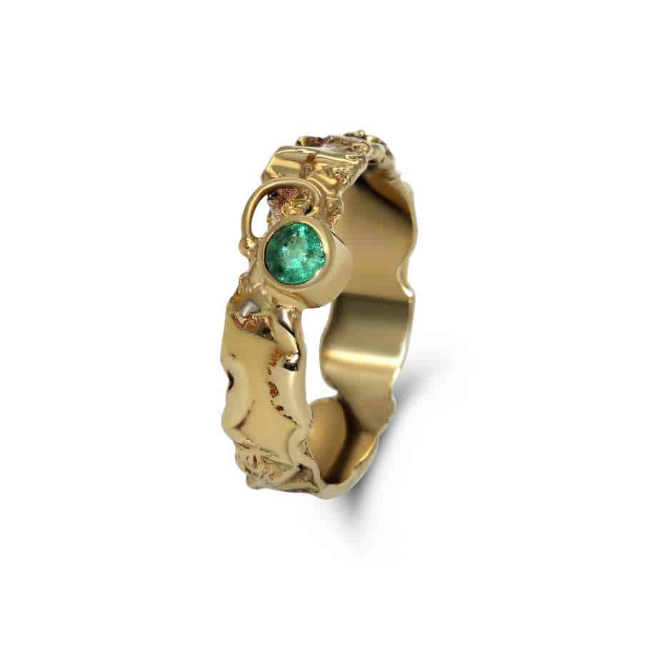 Friederike Grace - 14k Yellow Gold Emerald Wilderness Ring - DESIGNYARD, Dublin Ireland.