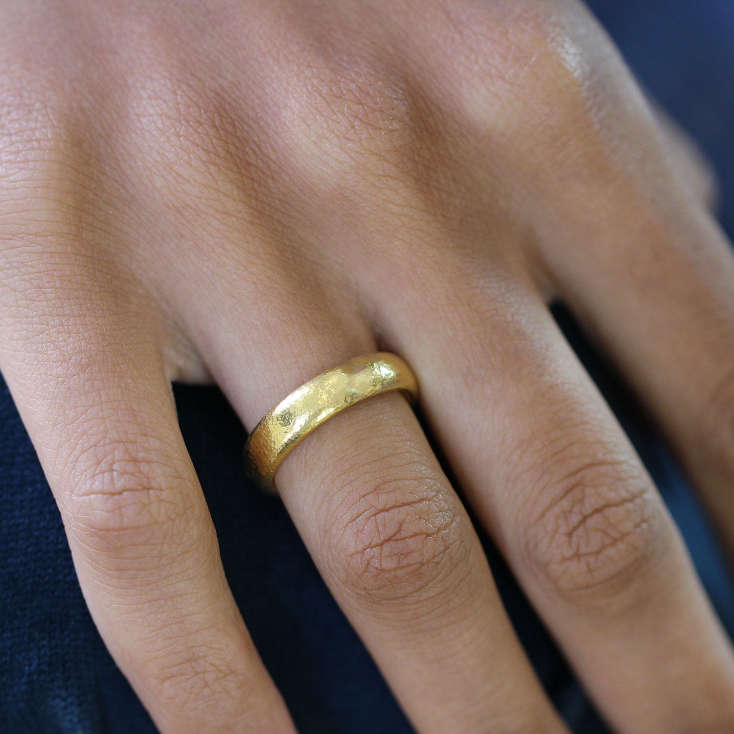 Henrich Denzel's 24k Yellow Gold Fonte 4mm Wedding Ring by