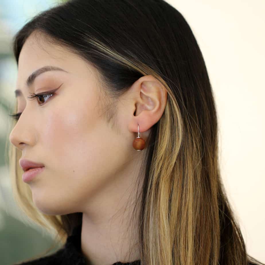 Inga Reed - Sterling Silver Landscape Jasper Short Drop Earrings - DESIGNYARD, Dublin Ireland.
