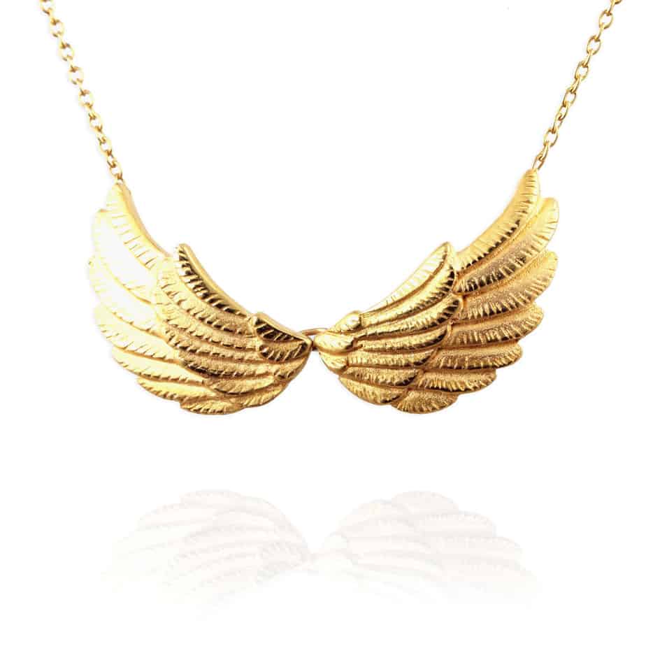 Jana Reinhardt - Sterling Silver Gold Plated Big Double Wing Pendant - DESIGNYARD, Dublin Ireland.